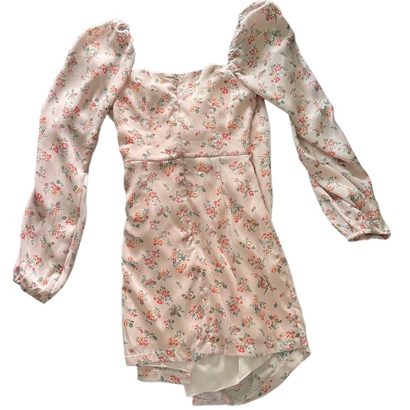Dee Elly Pink Floral Rouched Mini Dress - Picture 5 of 7